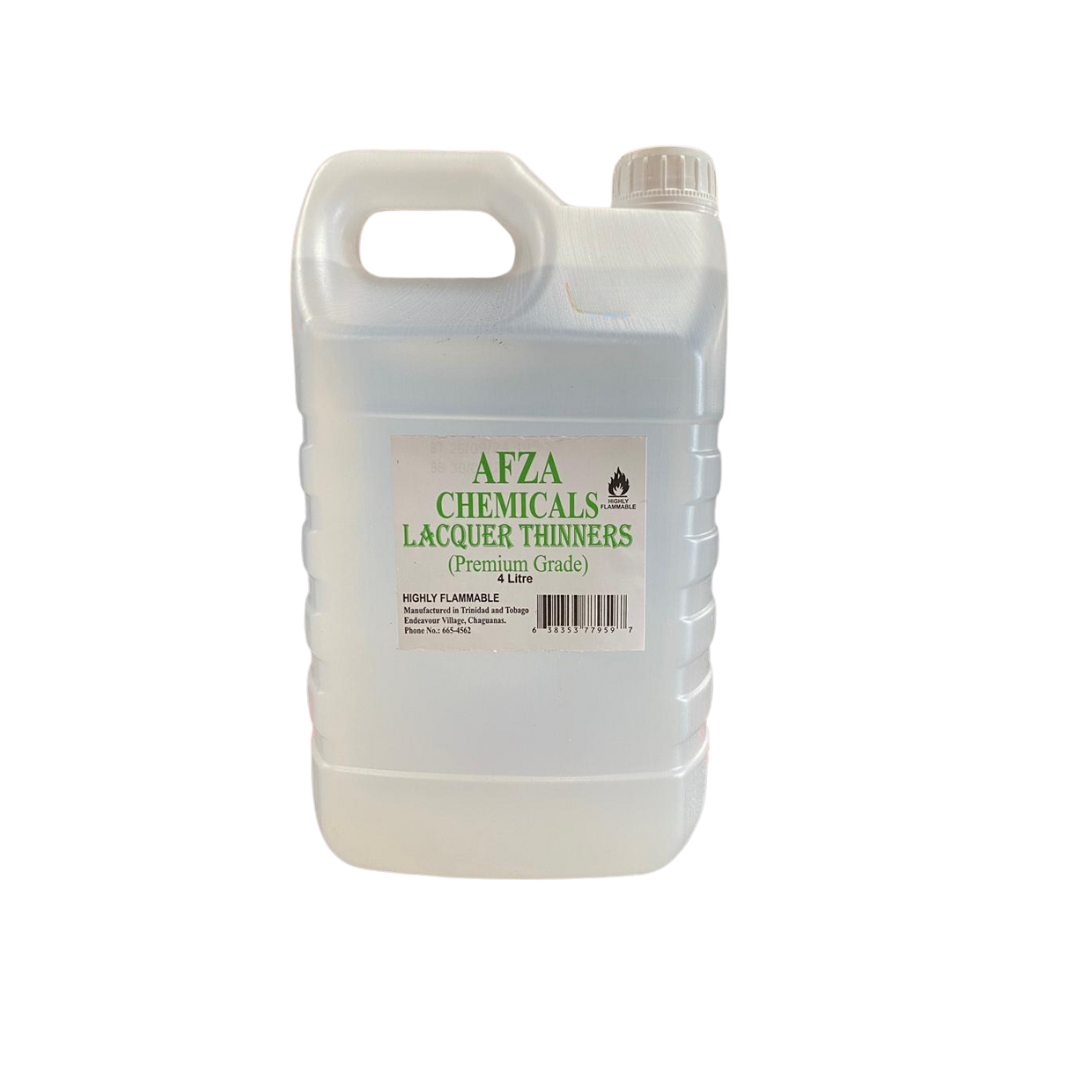 AFZA Lacquer Thinners-Premium Grade lacquer Thinners, Available in 500ml, 1 litre and 4 litre sizes. AFZA Lacquer Thinners-Premium Grade lacquer Thinners, Available in 500ml, 1 litre and 4 litre sizes.